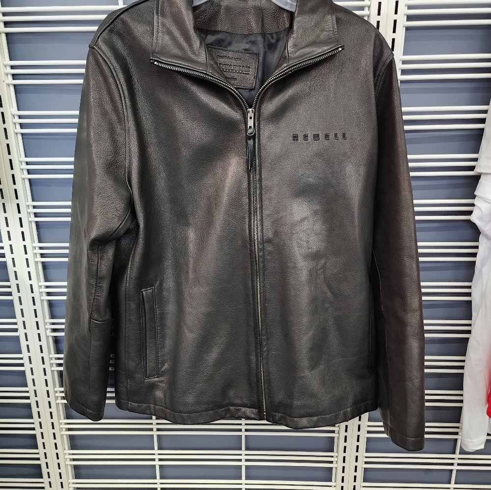 Golden bear leather jacket